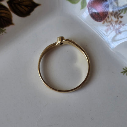 Vintage 14k gouden ring diamant 0.02ct