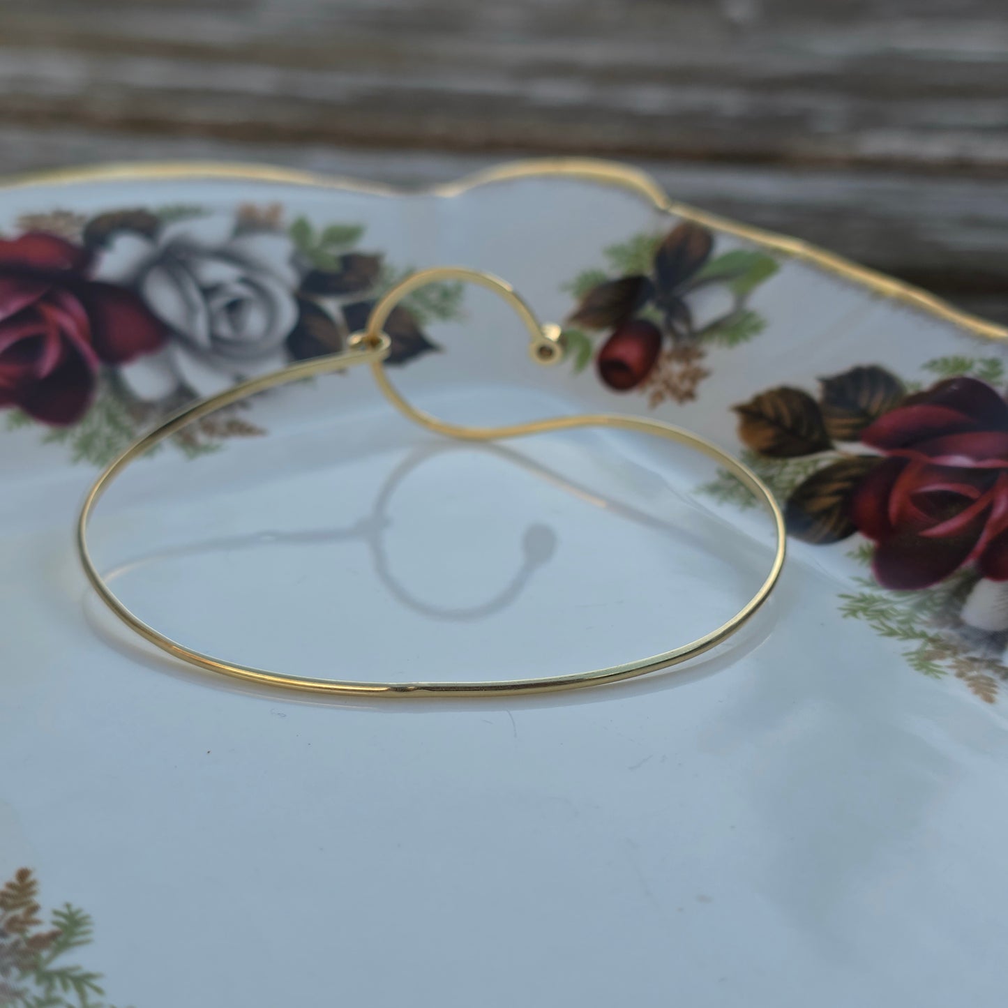 Vintage 14k gouden bangle armband met diamant