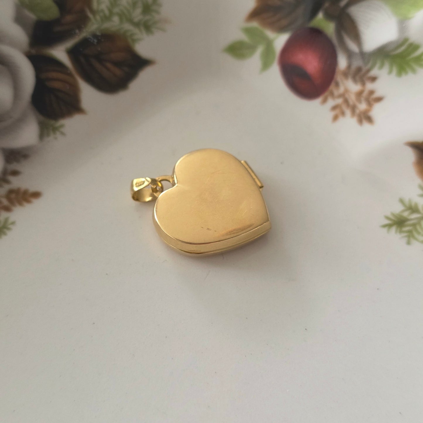 Vintage 18k gouden hanger medaillon hart