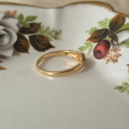 Vintage 14k gouden ring met diamantjes