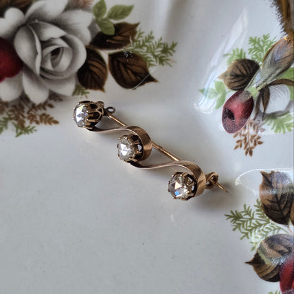 Antieke 14k gouden roosdiamant broche uit 1737