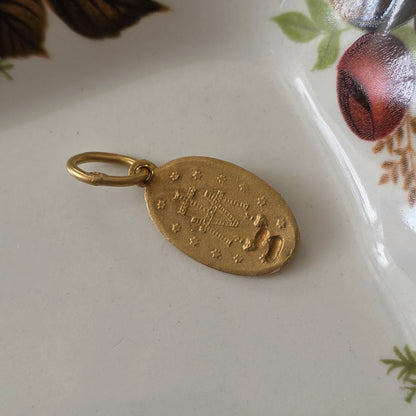 Antieke 18k gouden hanger Maria wonderbaarlijke medaille