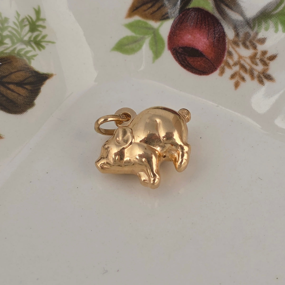 Vintage 18k gouden hanger varkentje