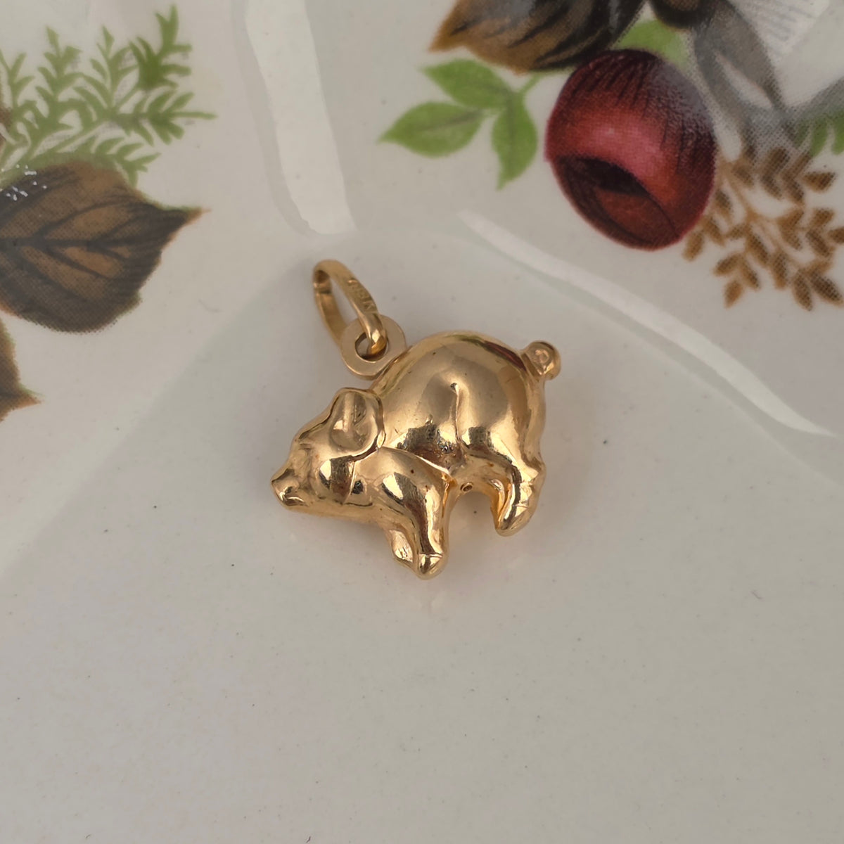 Vintage 18k gouden hanger varkentje