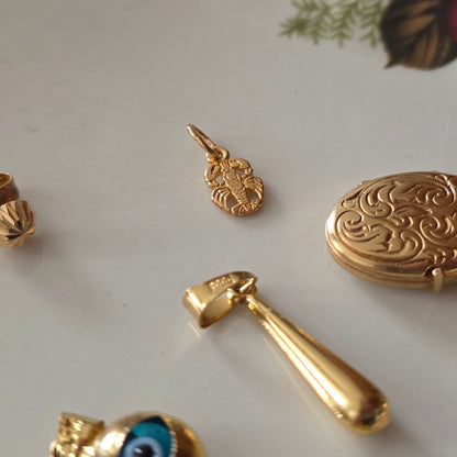 Vintage 18k gouden hanger kreeft