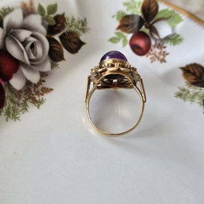 Vintage 14k gouden ring amethist
