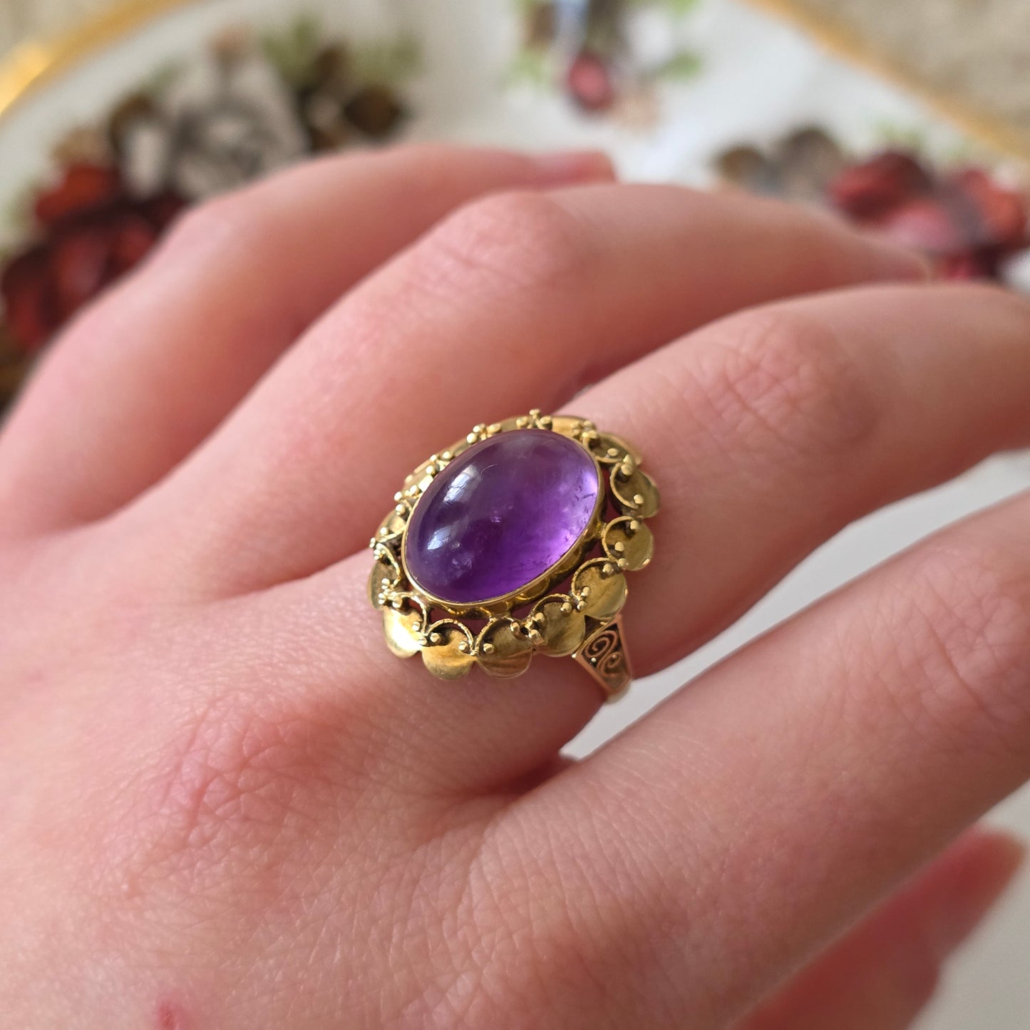 Vintage 14k gouden ring amethist