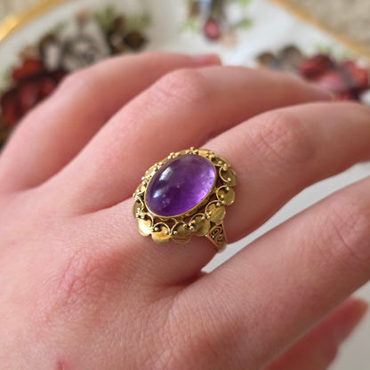 Vintage 14k gouden ring amethist