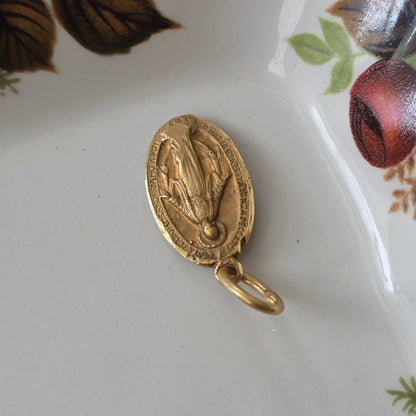 Antieke 18k gouden hanger Maria wonderbaarlijke medaille