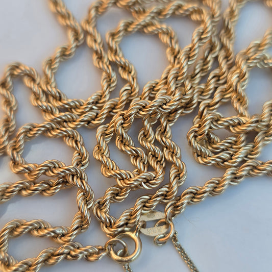 Vintage 14k gouden rope chain met veiligheidssluiting