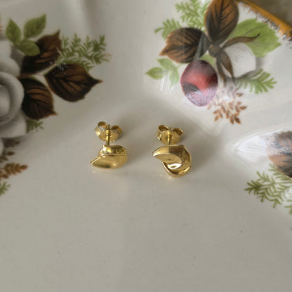 Vintage 14k gouden oorstekers abstract