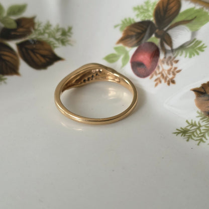 Vintage 14k gouden ring met diamantjes