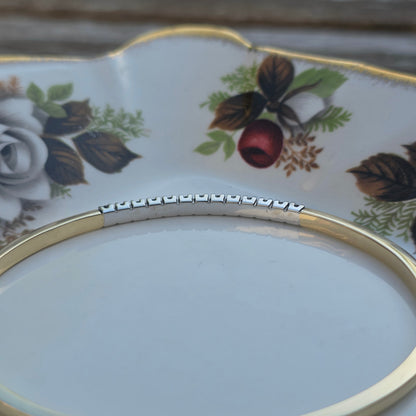Vintage 14k gouden bangle armband met 13 diamanten