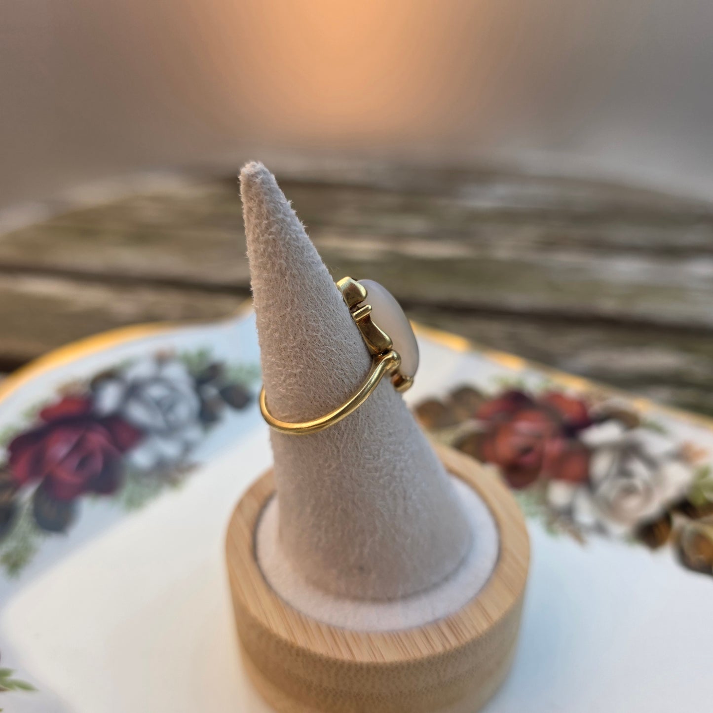 Vintage 14k gouden ring maansteen