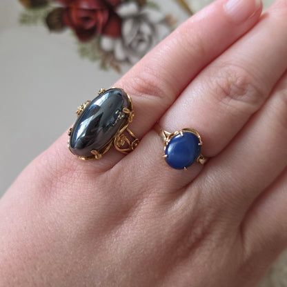 Vintage 18k gouden ring met ster saffier