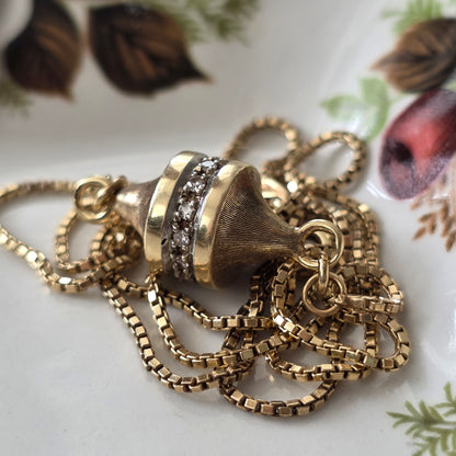 Vintage 14k gouden ketting met diamanten