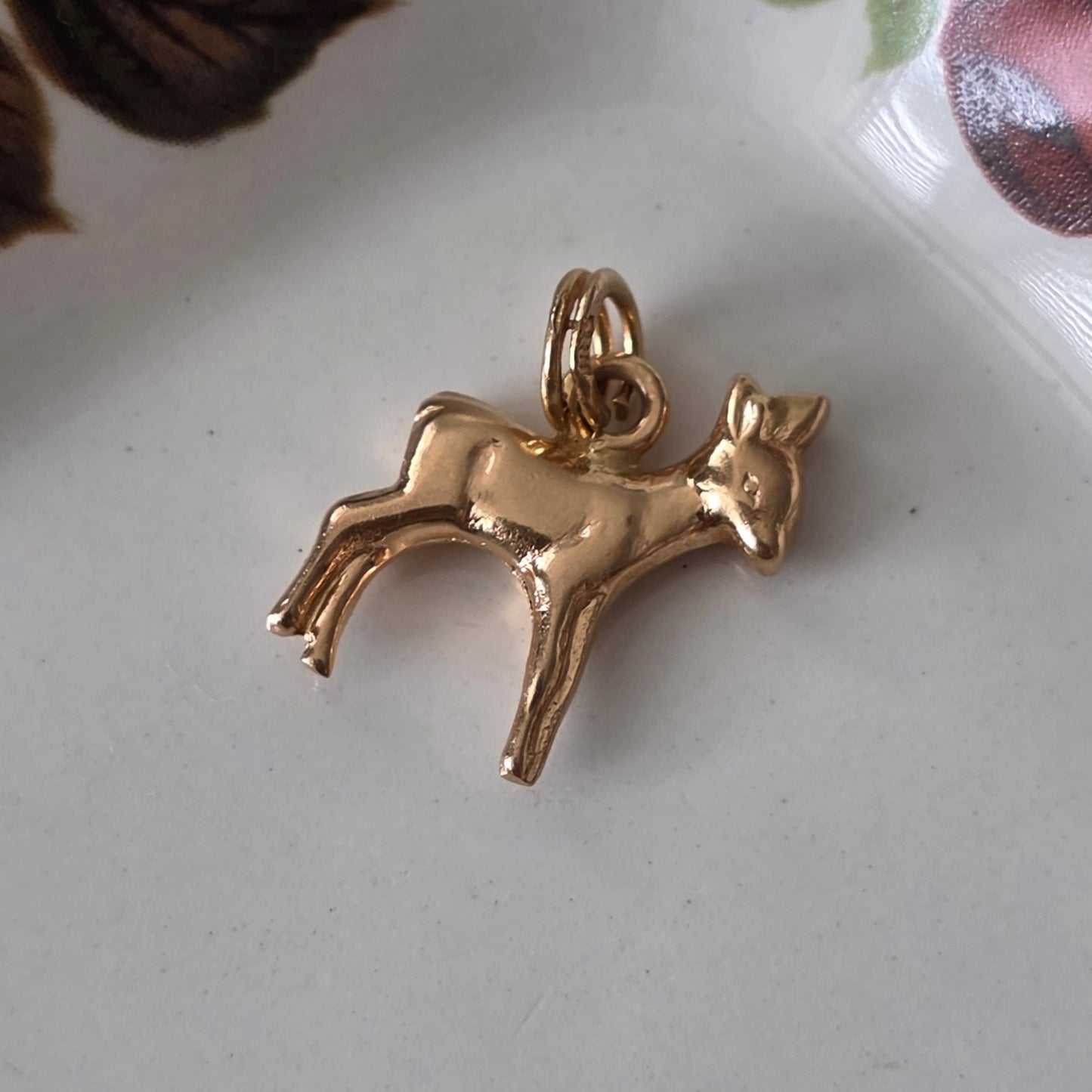 Vintage 18k gouden hanger hertje