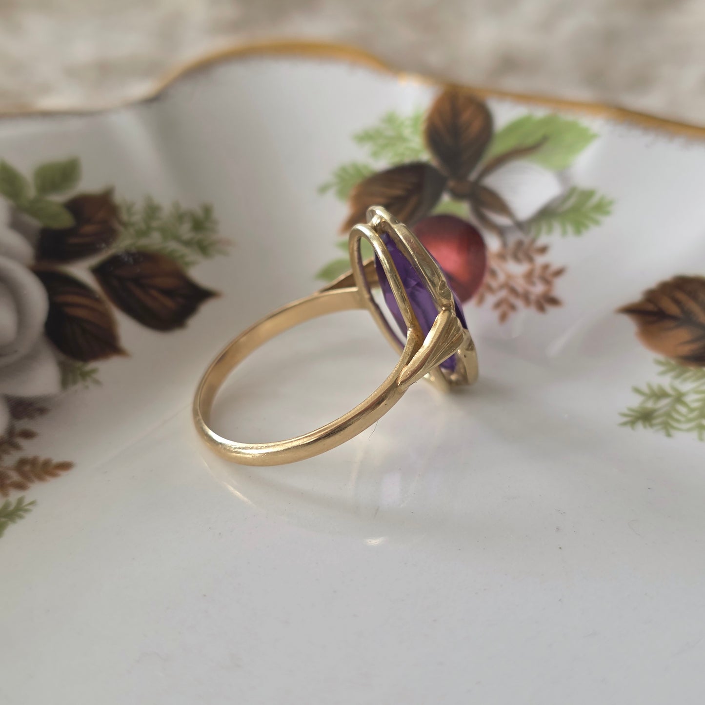 Vintage 14k gouden ring alexandriet