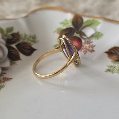 Vintage 14k gouden ring alexandriet