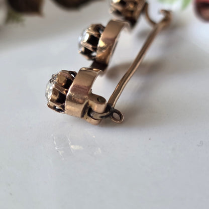 Antieke 14k gouden roosdiamant broche uit 1737