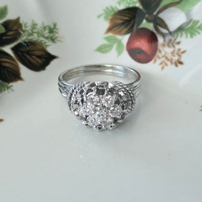 Vintage 18k witgouden ring met diamanten 0.56ct