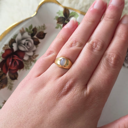 Vintage 18k ring met maansteen