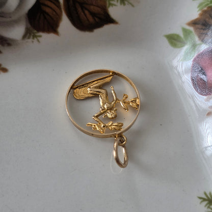 Vintage 14k gouden hanger sterrenbeeld maagd