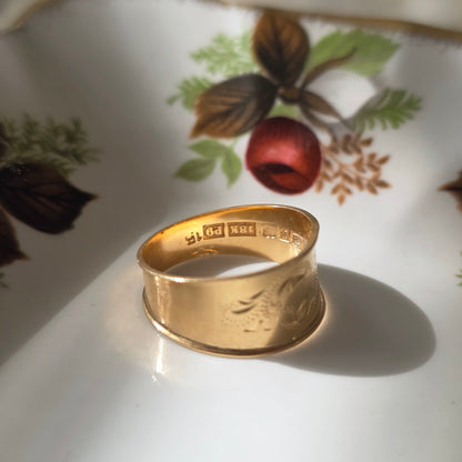 Vintage 18k ring met gravure