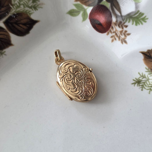 Vintage 18k gouden hanger medaillon ovaal