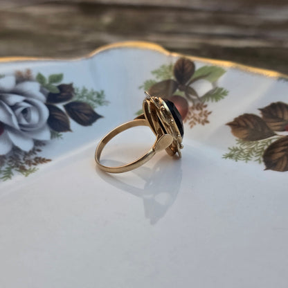 Vintage 14k gouden ring granaat