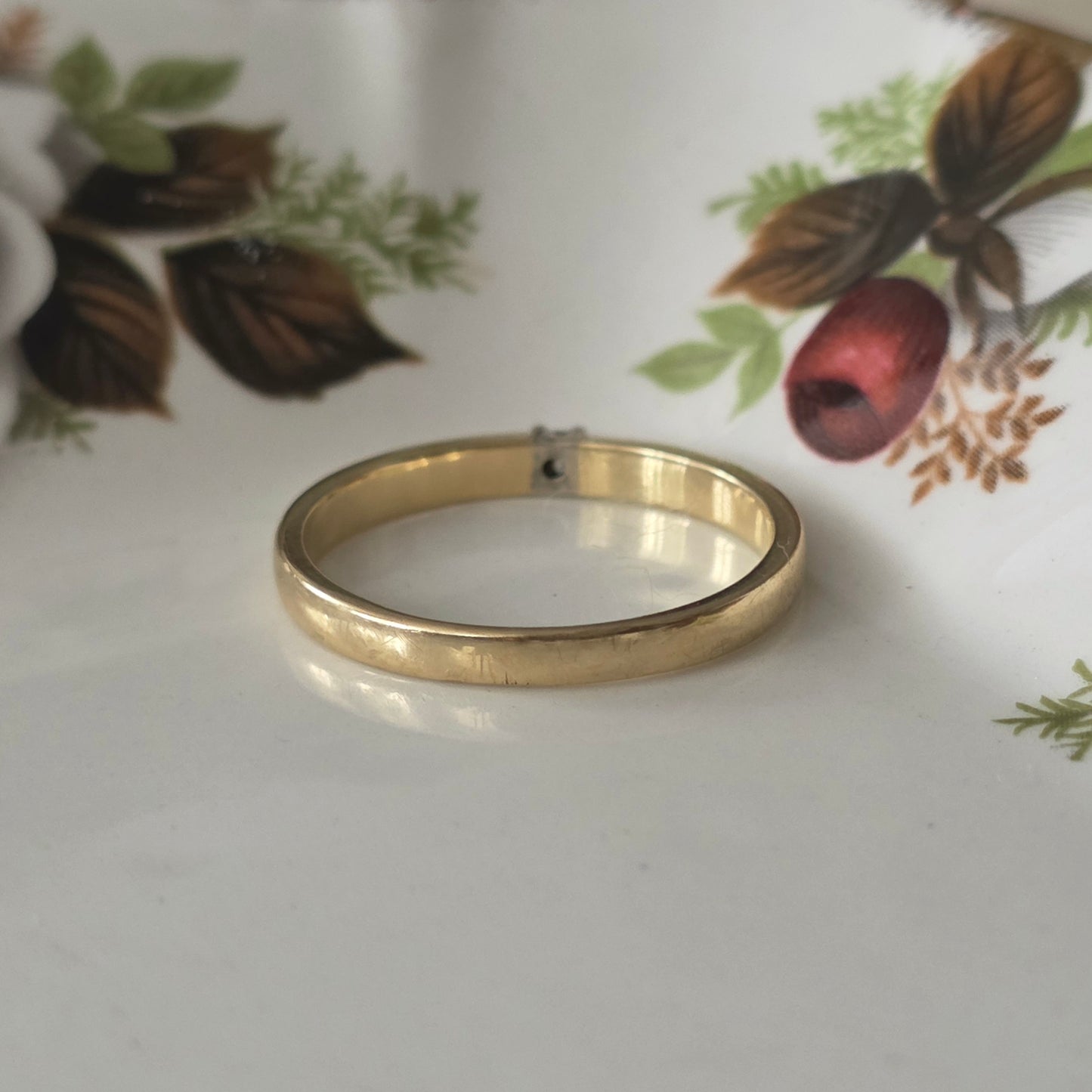 Vintage 14k gold solitair wedding ring diamond 0.05ct