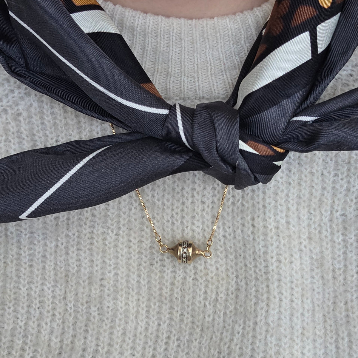 Vintage 14k gouden ketting met diamanten