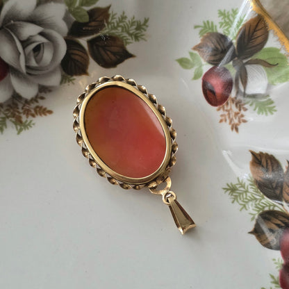 Vintage 14k gold cameo pendant