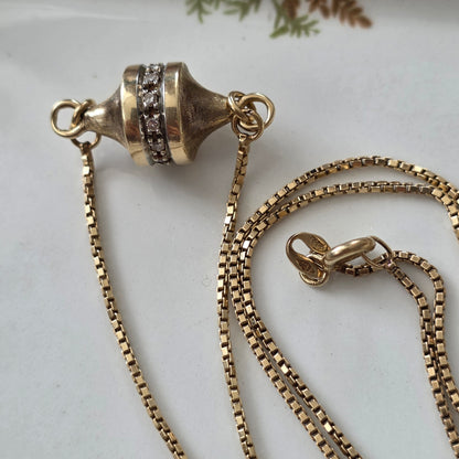 Vintage 14k gouden ketting met diamanten