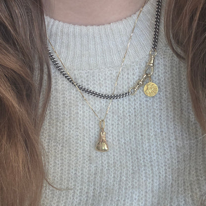 Vintage 14k gold pendant money bag