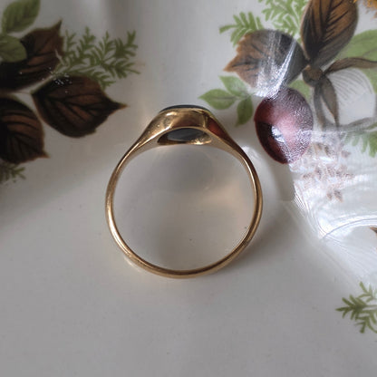 Vintage 18k gouden zegelring hematiet