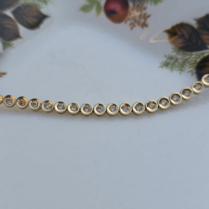 Vintage 14k geel gouden diamant tennisarmband 1ct