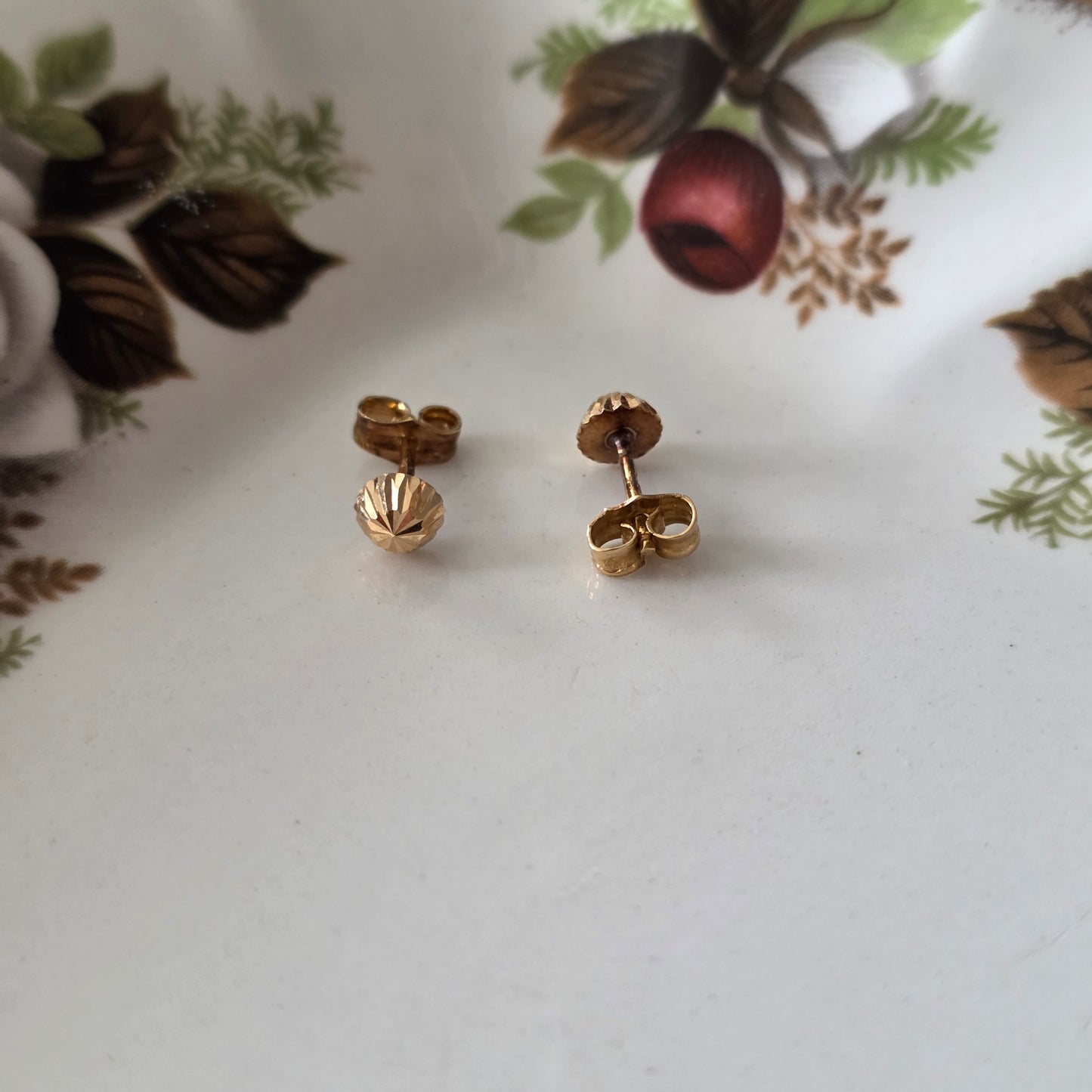 Vintage 18k gouden oorstekers sparkle