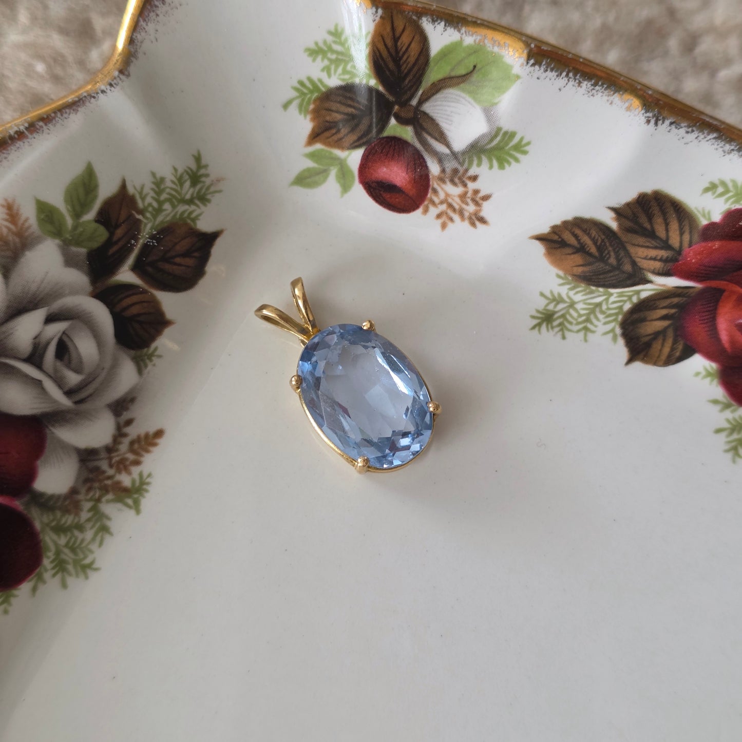 Vintage 18k gouden hanger topaas