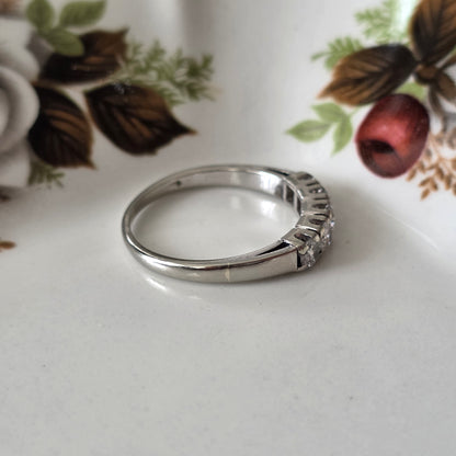 Vintage 14k witgouden ring met 5 diamanten 0.5ct