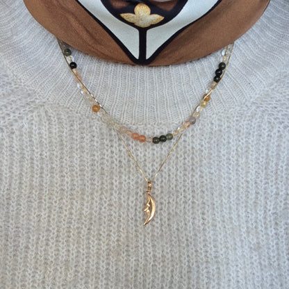 Vintage 18k gold moon pendant