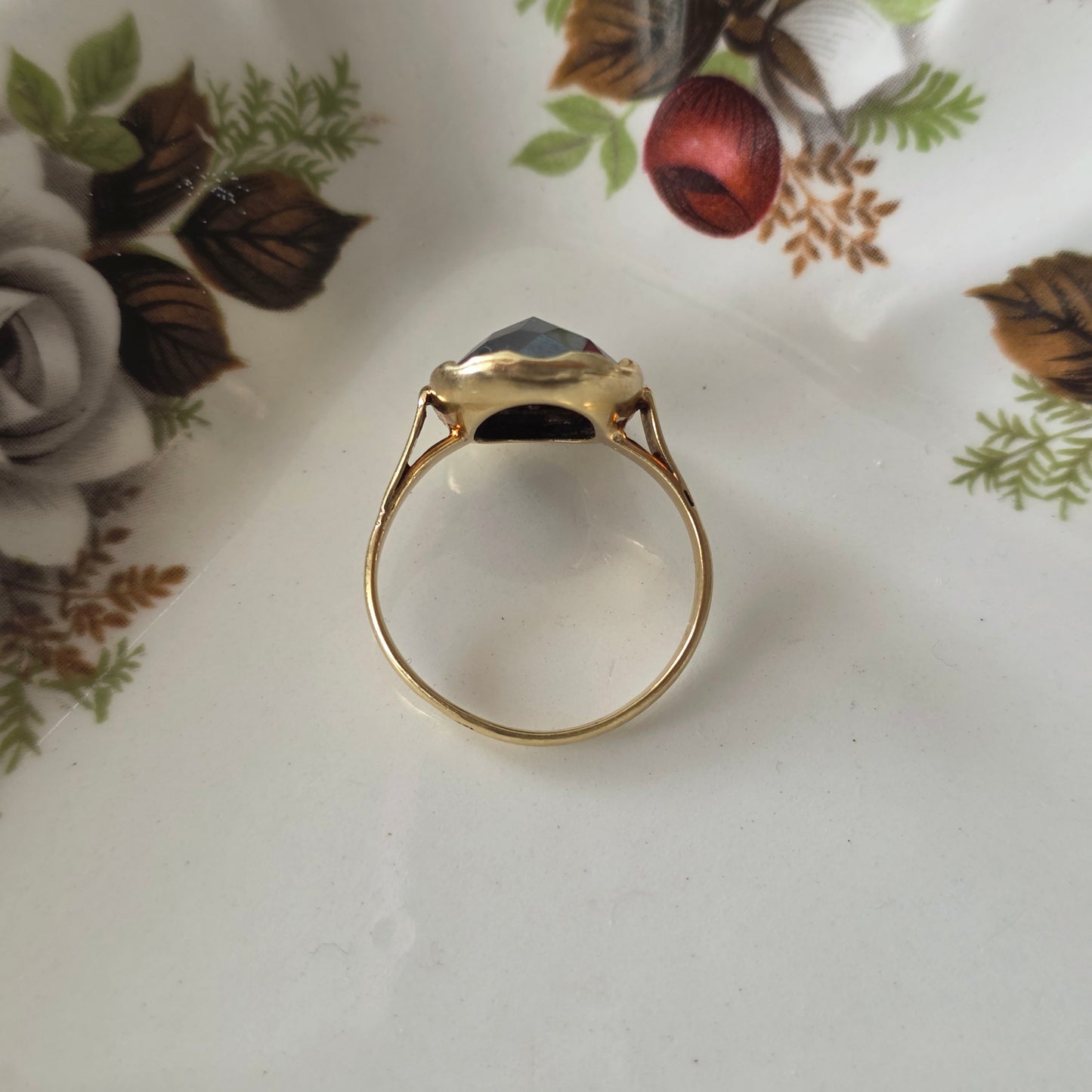 Vintage 14k gouden ring hematiet