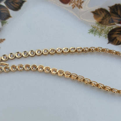 Vintage 14k geel gouden diamant tennisarmband 1ct