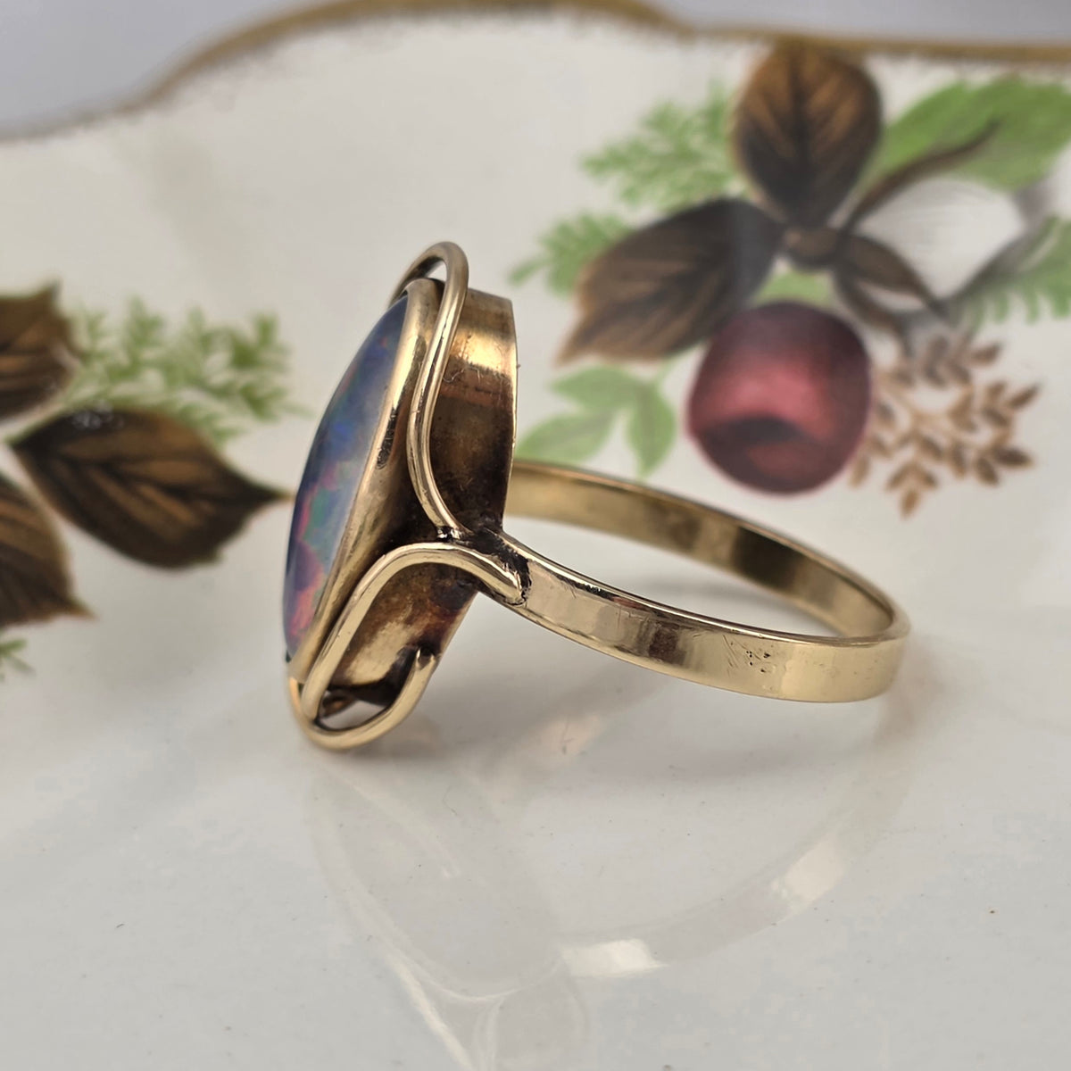 Vintage 9k ring met opaal