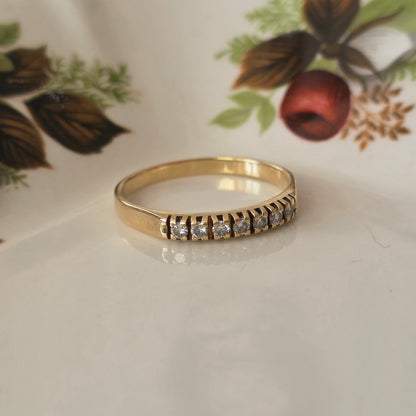 Vintage 14k gouden ring met diamanten 0.07ct