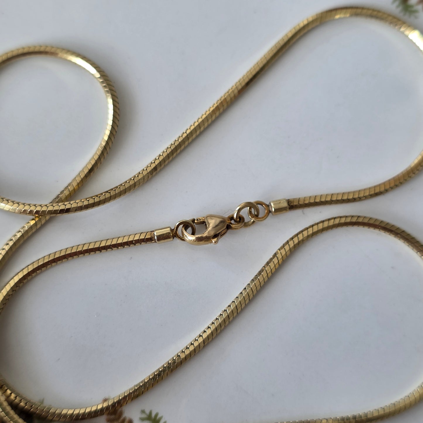 Vintage 14k gouden snake chain ketting