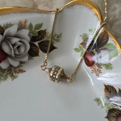 Vintage 14k gouden ketting met diamanten