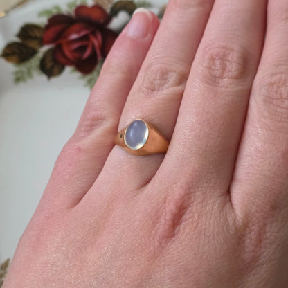 Vintage 18k gouden ring met maansteen