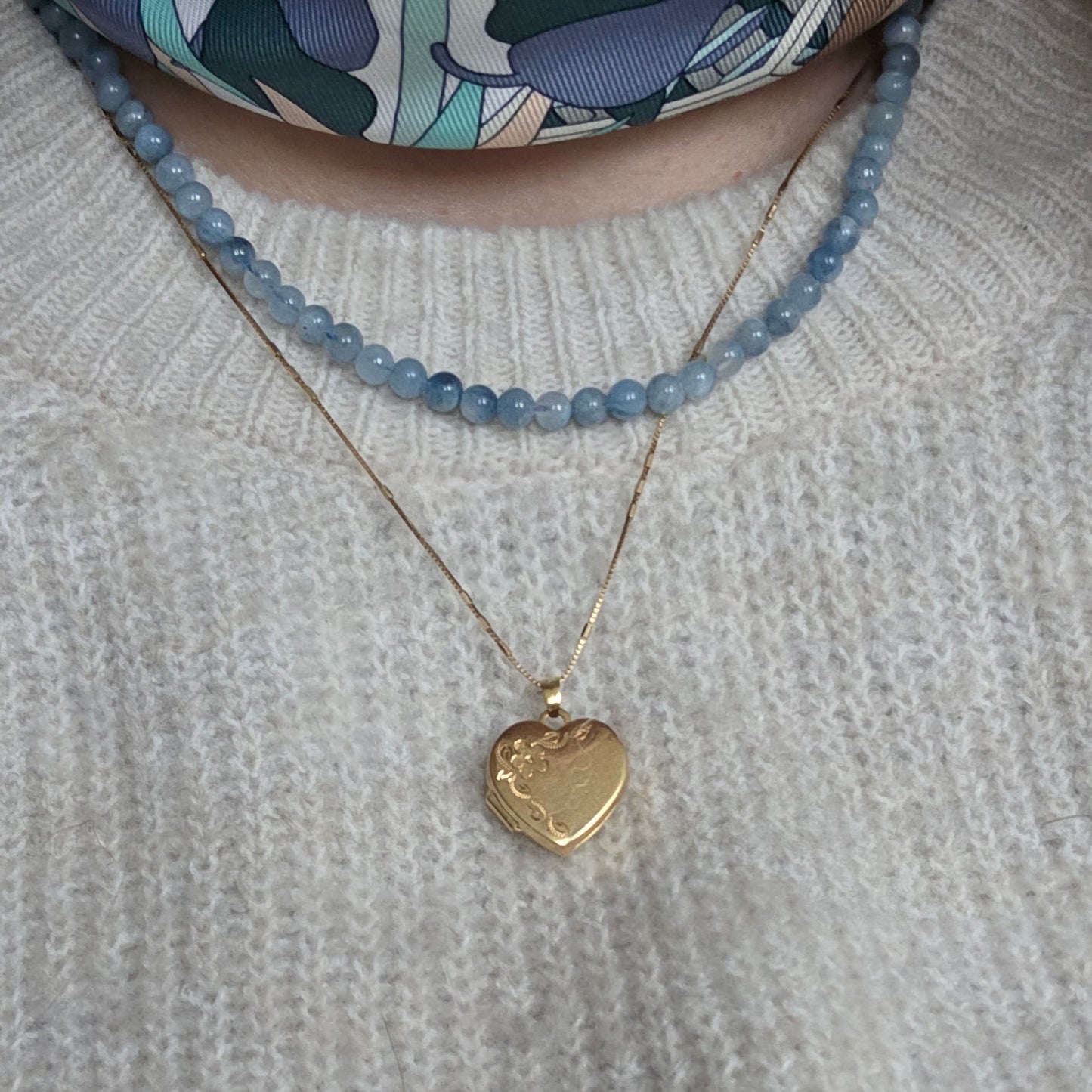 Vintage 18k gouden hanger medaillon hart