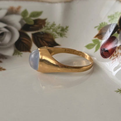 Vintage 18k gouden ring met maansteen